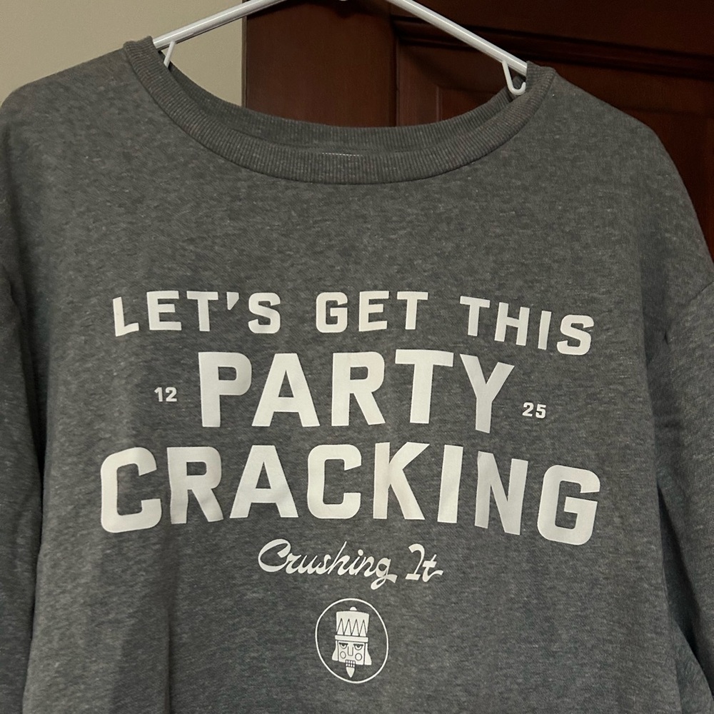 Old Navy Charcoal Holiday ‘funny’ Nutcracker theme Pullover Sweatshirt